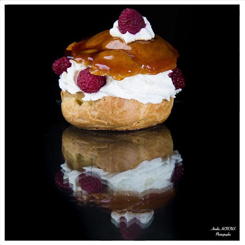 Gâteau-crème-framboise